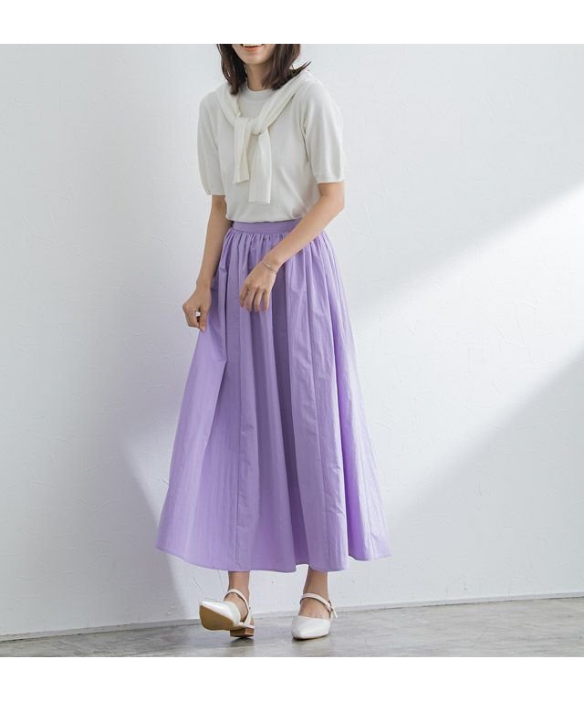 【ピエロ/Pierrot】の【アウトレットSALE!】ギャザーロングスカート インテリア・キッズ・メンズ・レディースファッション・服の通販 founy(ファニー) 　ファッション　Fashion　レディースファッション　WOMEN　スカート　Skirt　ロングスカート　Long Skirt　アウトレット　Outlet　ギャザー　Gather　シンプル　Simple　タフタ　Taffeta　プチプライス・低価格　Affordable　定番　Standard　ラベンダー|ID: prp329100004551850 ipo3291000000032170760