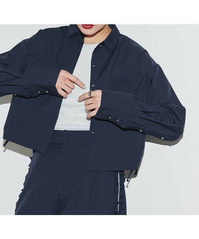【ピエロ/Pierrot】のECLAM サイドドロストクロップドシャツ インテリア・キッズ・メンズ・レディースファッション・服の通販 founy(ファニー) 　ファッション　Fashion　レディースファッション　WOMEN　トップス・カットソー　Tops/Tshirt　シャツ/ブラウス　Shirts/Blouses　2025年　2025　2025春夏・S/S　Ss,Spring/Summer,2025　おすすめ　Recommend　セットアップ　Set Up　デニム　Denim　トレンド　Trend　フロント　Front　プチプライス・低価格　Affordable　ロング　Long　羽織　Haori　サイドドロストクロップドシャツ|ID: prp329100004554137 ipo3291000000032187737
