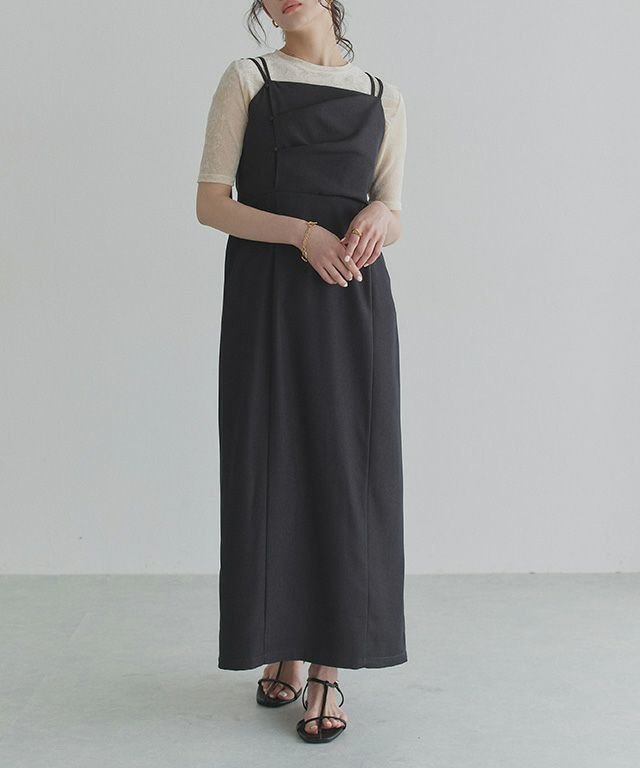 【ピエロ/Pierrot】のECLAM ドレープデザインキャミワンピース インテリア・キッズ・メンズ・レディースファッション・服の通販 founy(ファニー) 　ファッション　Fashion　レディースファッション　WOMEN　ワンピース　Dress　キャミワンピース　No Sleeve Dresses　2025年　2025　2025春夏・S/S　Ss,Spring/Summer,2025　インナー　Inner　タンク　Tank　トレンド　Trend　プチプライス・低価格　Affordable　ロング　Long　冬　Winter　切替　Switching　夏　Summer　ドレープデザインキャミワンピース|ID: prp329100004554153 ipo3291000000032187807