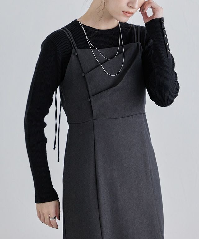 【ピエロ/Pierrot】のECLAM ドレープデザインキャミワンピース インテリア・キッズ・メンズ・レディースファッション・服の通販 founy(ファニー) 　ファッション　Fashion　レディースファッション　Fashion for Women　ワンピース　Dresses　キャミソールワンピース　Camisole Dresses　インナー　Innerwear　タンク　Tank Top, Sleeveless Top　トレンド　Trend, Trending Now　プチプライス・低価格　Affordable / Budget Price　ロング　Long, Long-Length　冬　Winter / This Winter　切替　Switching, Contrast Panel　夏　Summer　ドレープデザインキャミワンピース|ID: prp329100004554153 ipo3291000000036126882