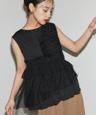 【ピエロ/Pierrot】のECLAM チュールデザインプルオーバー 人気、トレンドファッション・服の通販 founy(ファニー) ファッション Fashion レディースファッション WOMEN トップス・カットソー Tops/Tshirt プルオーバー Pullover 2025年 2025 2025春夏・S/S Ss,Spring/Summer,2025 カットソー Cut And Sew スラックス Slacks チュール Tulle デニム Denim トレンド Trend フリル Frills プチプライス・低価格 Affordable ペプラム Peplum thumbnail 163cm / ブラック×ブラック / M|ID: prp329100004554158 ipo3291000000032187826
