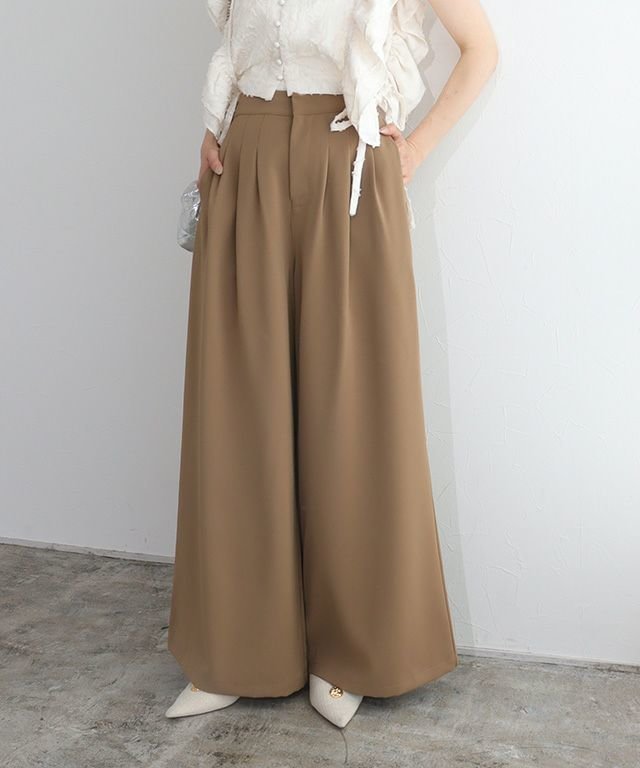 【ピエロ/Pierrot】のECLAM タックデザインワイドパンツ インテリア・キッズ・メンズ・レディースファッション・服の通販 founy(ファニー) 　ファッション　Fashion　レディースファッション　Fashion for Women　パンツ　Pants & Trousers　シンプル　Simple, Minimal　プチプライス・低価格　Affordable / Budget Price　ワイド　Wide, Wide Fit　春　Spring　秋　Autumn　タックデザインワイドパンツ|ID: prp329100004554159 ipo3291000000032187833