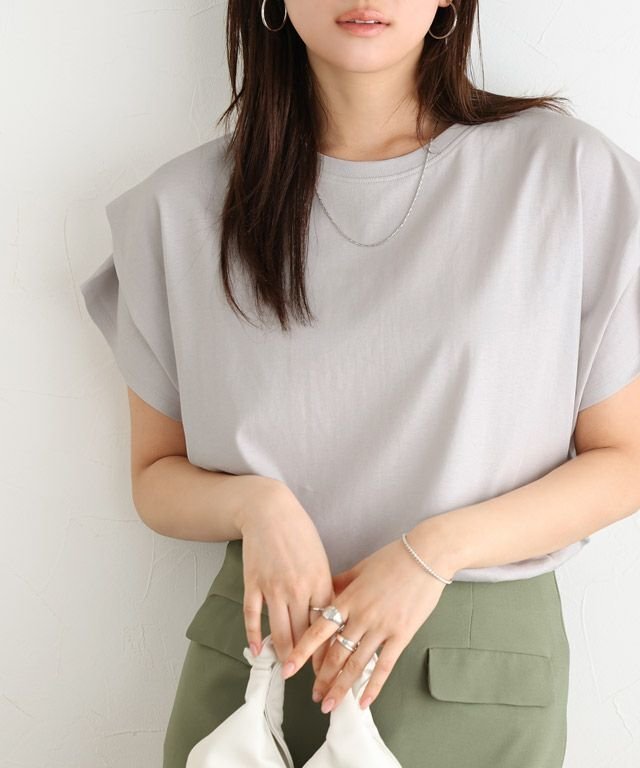 【ピエロ/Pierrot】の軽撥水・防汚タックスリーブドルマンTシャツ インテリア・キッズ・メンズ・レディースファッション・服の通販 founy(ファニー) 　ファッション　Fashion　レディースファッション　Fashion for Women　トップス・カットソー　Cut & Sew Tops　シャツ・ブラウス・オフィスカジュアル　Elegant Blouses & Button-Ups　ロングTシャツ・Tシャツ　Longline T-Shirts & Tees　カットソー　Cut and Sewn Top　プチプライス・低価格　Affordable / Budget Price　166cm / アイスグレー / M|ID: prp329100004554166 ipo3291000000035480716