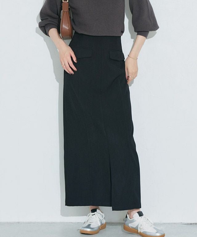 【ピエロ/Pierrot】の【肩紐取り外し可能】2wayポケットIラインスカート インテリア・キッズ・メンズ・レディースファッション・服の通販 founy(ファニー) 　ファッション　Fashion　レディースファッション　Fashion for Women　スカート　Skirts　プチプライス・低価格　Affordable / Budget Price　ポケット　Pocket, Pocket Detail　167cm / ブラック / M|ID: prp329100004559404 ipo3291000000036126986