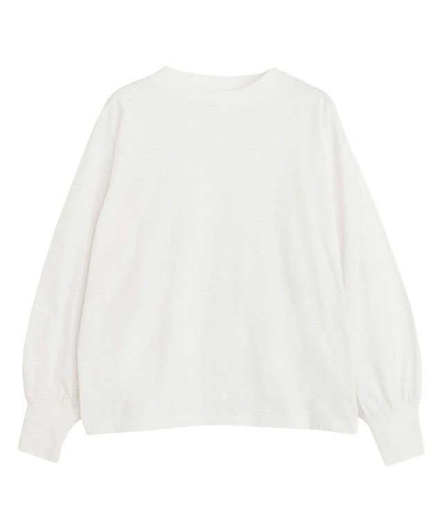 【ピエロ/Pierrot】のコットンボリュームスリーブTシャツ インテリア・キッズ・メンズ・レディースファッション・服の通販 founy(ファニー) 　ファッション　Fashion　レディースファッション　WOMEN　トップス・カットソー　Tops/Tshirt　シャツ/ブラウス　Shirts/Blouses　ロング / Tシャツ　T-Shirts　ボリュームスリーブ / フリル袖　Volume Sleeve　インナー　Inner　ジャケット　Jacket　ハイネック　High Neck　バルーン　Balloon　プチプライス・低価格　Affordable　エレガント 上品　Elegant　吸水　Water Absorption　オフホワイト|ID: prp329100004559410 ipo3291000000032235366