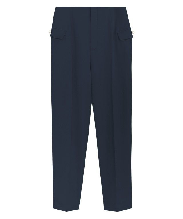 【ピエロ/Pierrot】のパールフラップテーパードパンツ インテリア・キッズ・メンズ・レディースファッション・服の通販 founy(ファニー) 　ファッション　Fashion　レディースファッション　Fashion for Women　パンツ　Pants & Trousers　センター　Center, Center Line　パール　Pearl, Pearl Accent　フィット　Fit, Slim Fit　フラップ　Flap, Flap Pocket　プチプライス・低価格　Affordable / Budget Price　ネイビー|ID: prp329100004562475 ipo3291000000033276851