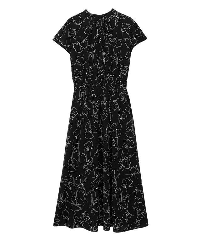 【ピエロ/Pierrot】のウエストギャザー柄ワンピース 人気、トレンドファッション・服の通販 founy(ファニー) 　ファッション　Fashion　レディースファッション　Fashion for Women　ワンピース　Dresses　ギャザー　Gathered, Ruffled　クラシカル　Classical, Vintage-Inspired　シフォン　Chiffon, Lightweight Fabric　スリーブ　Sleeve, Long Sleeve / Short Sleeve　フレンチ　French, French Style　プチプライス・低価格　Affordable / Budget Price　 other-1|ID: prp329100004562507 ipo3291000000033276855