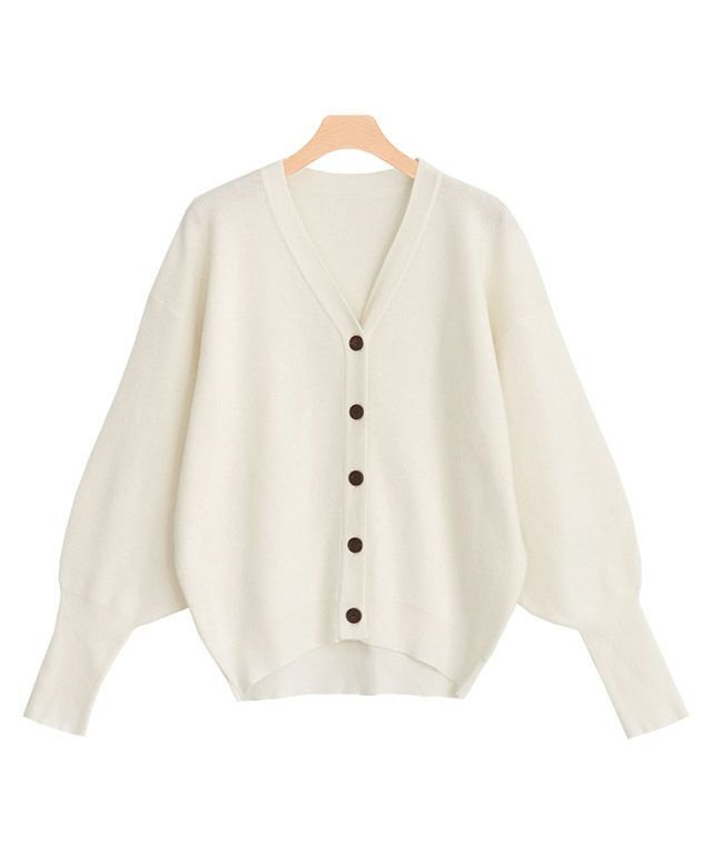 【ピエロ/Pierrot】のVネックルーズカーディガン インテリア・キッズ・メンズ・レディースファッション・服の通販 founy(ファニー) 　ファッション　Fashion　レディースファッション　Fashion for Women　トップス・カットソー　Cut & Sew Tops　カーディガン・羽織り　Layered Style Cardigans　Vネックトップス　V-Neck Tops / V-Cut Neckline Shirts　カーディガン　Cardigan, Knitwear　デコルテ　Décolleté, Neckline　プチプライス・低価格　Affordable / Budget Price　ルーズ　Loose, Oversized　アイボリー|ID: prp329100004562589 ipo3291000000032261294