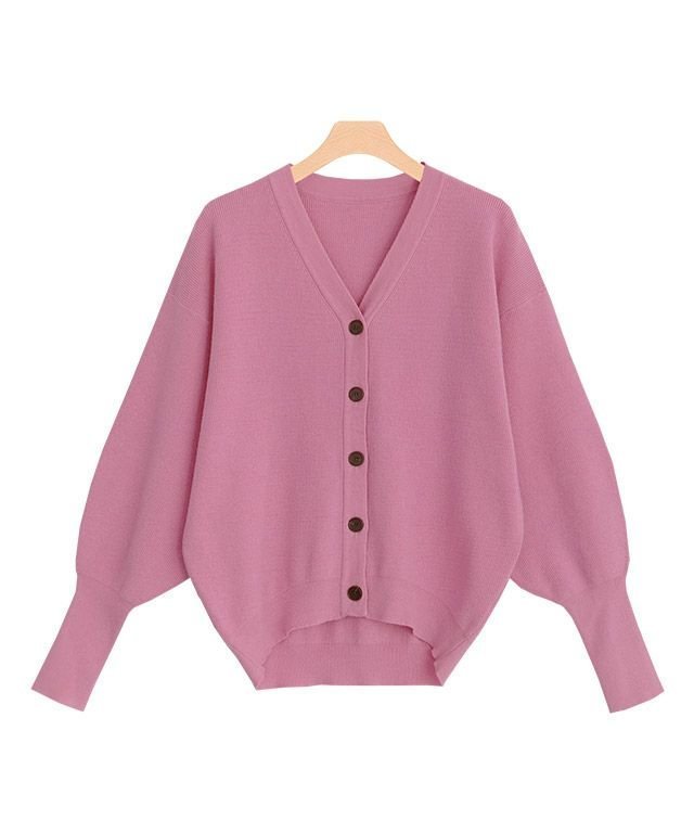 【ピエロ/Pierrot】のVネックルーズカーディガン インテリア・キッズ・メンズ・レディースファッション・服の通販 founy(ファニー) 　ファッション　Fashion　レディースファッション　Fashion for Women　トップス・カットソー　Cut & Sew Tops　カーディガン・羽織り　Layered Style Cardigans　Vネックトップス　V-Neck Tops / V-Cut Neckline Shirts　カーディガン　Cardigan, Knitwear　デコルテ　Décolleté, Neckline　プチプライス・低価格　Affordable / Budget Price　ルーズ　Loose, Oversized　ピンク|ID: prp329100004562589 ipo3291000000032261295