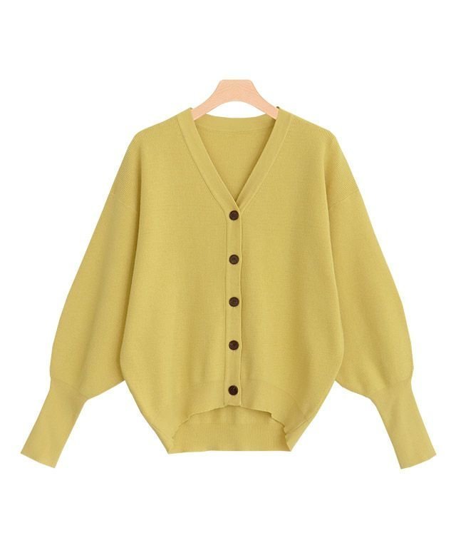【ピエロ/Pierrot】のVネックルーズカーディガン インテリア・キッズ・メンズ・レディースファッション・服の通販 founy(ファニー) 　ファッション　Fashion　レディースファッション　Fashion for Women　トップス・カットソー　Cut & Sew Tops　カーディガン・羽織り　Layered Style Cardigans　Vネックトップス　V-Neck Tops / V-Cut Neckline Shirts　カーディガン　Cardigan, Knitwear　デコルテ　Décolleté, Neckline　プチプライス・低価格　Affordable / Budget Price　ルーズ　Loose, Oversized　イエロー|ID: prp329100004562589 ipo3291000000032261296