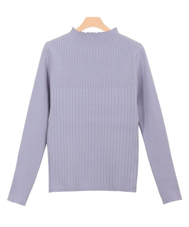 【ピエロ/Pierrot】の袖ボタン切り替えリブニット インテリア・キッズ・メンズ・レディースファッション・服の通販 founy(ファニー) 　ファッション　Fashion　レディースファッション　Fashion for Women　トップス・カットソー　Cut & Sew Tops　ニット　Knit Tops & Sweaters　プチプライス・低価格　Affordable / Budget Price　リブニット　Rib Knit, Ribbed Knit　アイスラベンダー|ID: prp329100004562591 ipo3291000000036068327