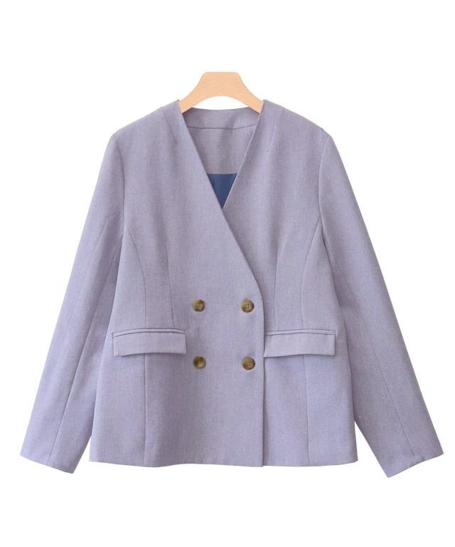 【ピエロ/Pierrot】のリネンライクノーカラージャケット インテリア・キッズ・メンズ・レディースファッション・服の通販 founy(ファニー) https://founy.com/ ファッション Fashion レディースファッション Ladies' Fashion Online アウター Coat Outerwear ジャケット Jackets ノーカラージャケット No Collar Leather Jackets スリット Slit ダブル Double プチプライス・低価格 Affordable |ID: prp329100004562600 ipo3291000000032261397