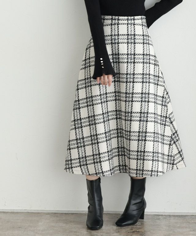 【ピエロ/Pierrot】の選べる柄フレアスカート インテリア・キッズ・メンズ・レディースファッション・服の通販 founy(ファニー) 　ファッション　Fashion　レディースファッション　WOMEN　スカート　Skirt　Aライン/フレアスカート　Flared A-Line Skirts　チェック　Check　フレア　Flare　プチプライス・低価格　Affordable　エレガント 上品　Elegant　チェック/アイボリー|ID: prp329100004562638 ipo3291000000032261725