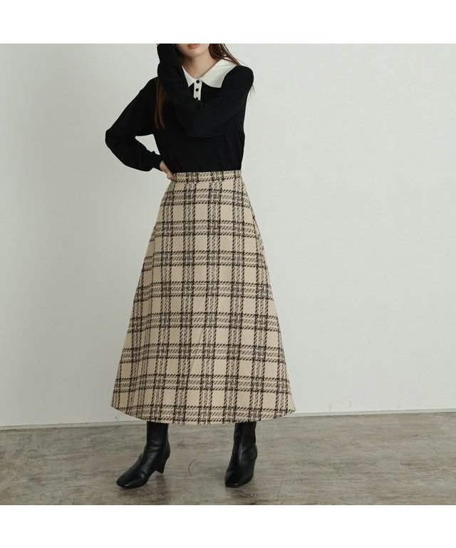 【ピエロ/Pierrot】の選べる柄フレアスカート インテリア・キッズ・メンズ・レディースファッション・服の通販 founy(ファニー) 　ファッション　Fashion　レディースファッション　WOMEN　スカート　Skirt　Aライン/フレアスカート　Flared A-Line Skirts　チェック　Check　フレア　Flare　プチプライス・低価格　Affordable　エレガント 上品　Elegant　チェック/ベージュ|ID: prp329100004562638 ipo3291000000032261726