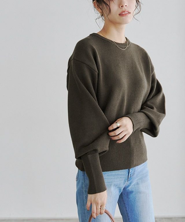 【ピエロ/Pierrot】のボリュームスリーブクロップドニット インテリア・キッズ・メンズ・レディースファッション・服の通販 founy(ファニー) 　ファッション　Fashion　レディースファッション　WOMEN　トップス・カットソー　Tops/Tshirt　ニット　Knit Tops　ボリュームスリーブ / フリル袖　Volume Sleeve　クロップド　Cropped　プチプライス・低価格　Affordable　ブラウン|ID: prp329100004562641 ipo3291000000032261759
