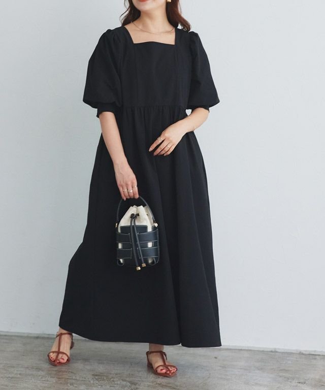 【ピエロ/Pierrot】の【一部予約】リップルパフスリーブワンピース 人気、トレンドファッション・服の通販 founy(ファニー) 　ファッション　Fashion　レディースファッション　WOMEN　ワンピース　Dress　送料無料　Free Shipping　2025年　2025　2025春夏・S/S　Ss,Spring/Summer,2025　シンプル　Simple　スクエア　Square　スリーブ　Sleeve　デコルテ　Decolletage　プチプライス・低価格　Affordable　夏　Summer　 other-1|ID: prp329100004564026 ipo3291000000032275510