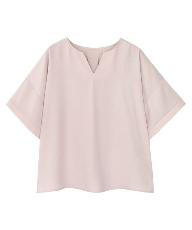 【ピエロ/Pierrot】のキーネックオーバーブラウス インテリア・キッズ・メンズ・レディースファッション・服の通販 founy(ファニー) 　ファッション　Fashion　レディースファッション　WOMEN　トップス・カットソー　Tops/Tshirt　シャツ/ブラウス　Shirts/Blouses　とろみ　Thickness　シンプル　Simple　プチプライス・低価格　Affordable　エレガント 上品　Elegant　パウダーピンク|ID: prp329100004568955 ipo3291000000032324222