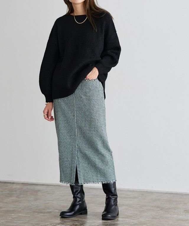 【ピエロ/Pierrot】のツイードロングスカート インテリア・キッズ・メンズ・レディースファッション・服の通販 founy(ファニー) 　ファッション　Fashion　レディースファッション　WOMEN　スカート　Skirt　ロングスカート　Long Skirt　おすすめ　Recommend　チェック　Check　ツイード　Tweed　フリンジ　Fringe　プチプライス・低価格　Affordable　ポケット　Pocket　ロング　Long　ミント|ID: prp329100004568976 ipo3291000000032324437