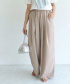 【ピエロ/Pierrot】の接触冷感リネンライクタックワイドパンツ 157cm / 杢ベージュ / M|ID: prp329100004576860 ipo3291000000033264420