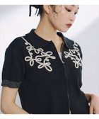 【ピエロ/Pierrot】のECLAM コードレース使いジップデザインニット 166cm / ブラック×アイボリー / F|ID: prp329100004587751 ipo3291000000032538571