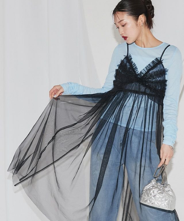 【ピエロ/Pierrot】のECLAM チュールキャミワンピース インテリア・キッズ・メンズ・レディースファッション・服の通販 founy(ファニー) https://founy.com/ ファッション Fashion レディースファッション Fashion for Women ワンピース Dresses キャミソールワンピース Camisole Dresses 2025年 2025 2025春夏・S/S Spring/Summer 2025 SS25 インナー Innerwear キャミソール Camisole, Spaghetti Strap Top シンプル Simple, Minimal チュール Tulip, Tulip Motif デニム Denim, Jeans Material フリル Frill, Ruffle プチプライス・低価格 Affordable / Budget Price リボン Ribbon, Bow |ID: prp329100004587753 ipo3291000000032538581