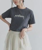 【ピエロ/Pierrot】のECLAM コード刺繍ロゴTシャツ 人気、トレンドファッション・服の通販 founy(ファニー) ファッション Fashion レディースファッション Fashion for Women トップス・カットソー Cut & Sew Tops シャツ・ブラウス・オフィスカジュアル Elegant Blouses & Button-Ups ロングTシャツ・Tシャツ Longline T-Shirts & Tees デニム Denim, Jeans Material プチプライス・低価格 Affordable / Budget Price ワイド Wide, Wide Fit エレガント 上品 Elegant 夏 Summer thumbnail 166cm / チャコール×オフホワイト / M|ID: prp329100004587758 ipo3291000000036127312