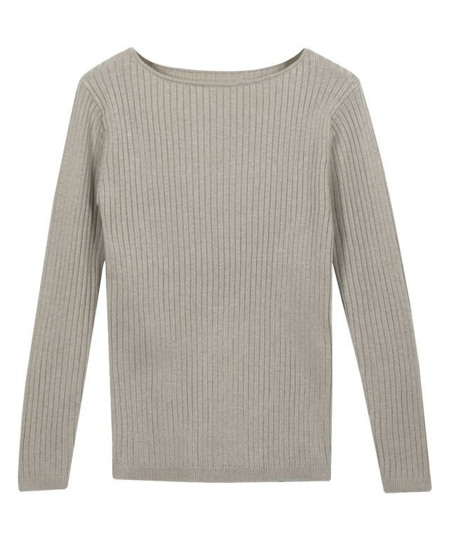 【ピエロ/Pierrot】の選べるネック綿混リブニット インテリア・キッズ・メンズ・レディースファッション・服の通販 founy(ファニー) 　ファッション　Fashion　レディースファッション　Ladies' Fashion Online　トップス・カットソー　Tops/Tshirt　ニット　Knit Tops　シンプル　Simple　プチプライス・低価格　Affordable　リブニット　Rib Knit　エレガント 上品　Elegant　グレージュ|ID: prp329100004591492 ipo3291000000032589084
