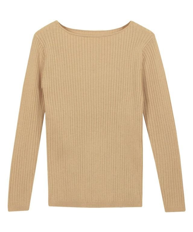 【ピエロ/Pierrot】の選べるネック綿混リブニット インテリア・キッズ・メンズ・レディースファッション・服の通販 founy(ファニー) 　ファッション　Fashion　レディースファッション　Ladies' Fashion Online　トップス・カットソー　Tops/Tshirt　ニット　Knit Tops　シンプル　Simple　プチプライス・低価格　Affordable　リブニット　Rib Knit　エレガント 上品　Elegant　ペールオレンジ|ID: prp329100004591492 ipo3291000000032589088