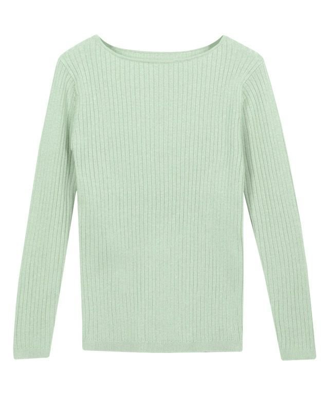 【ピエロ/Pierrot】の選べるネック綿混リブニット インテリア・キッズ・メンズ・レディースファッション・服の通販 founy(ファニー) 　ファッション　Fashion　レディースファッション　Ladies' Fashion Online　トップス・カットソー　Tops/Tshirt　ニット　Knit Tops　シンプル　Simple　プチプライス・低価格　Affordable　リブニット　Rib Knit　エレガント 上品　Elegant　ペールミント|ID: prp329100004591492 ipo3291000000032589090