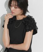 【ピエロ/Pierrot】のシアーフリルドッキングカットソー 167cm / ブラック / M|ID: prp329100004591498 ipo3291000000036257075