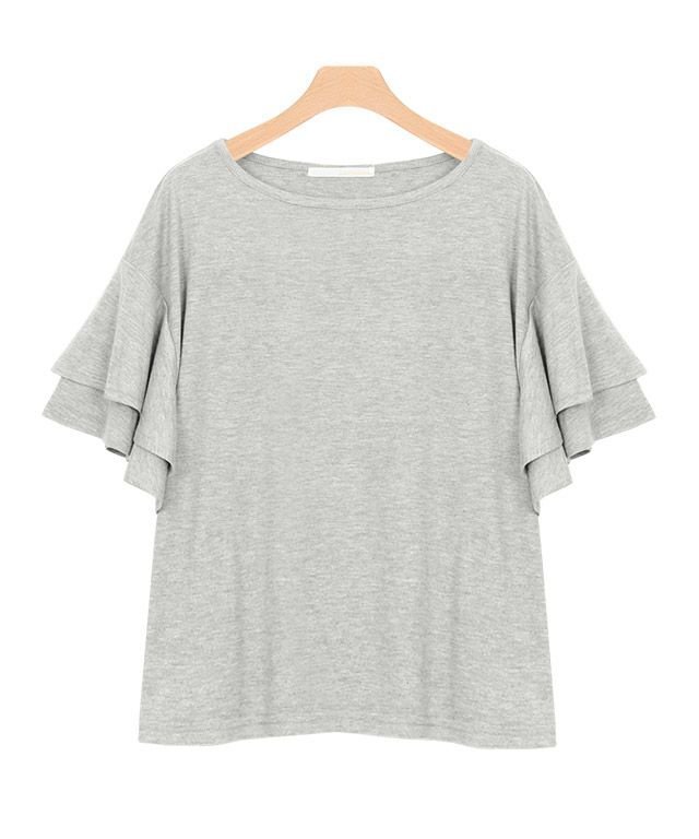 【ピエロ/Pierrot】の2typeデザインとろみ素材Tシャツ [Pierrot] インテリア・キッズ・メンズ・レディースファッション・服の通販 founy(ファニー) 　ファッション　Fashion　レディースファッション　Ladies' Fashion Online　トップス・カットソー　Tops/Tshirt　シャツ/ブラウス　Shirts/Blouses　ロング / Tシャツ　T-Shirts　ショルダー　Shoulder　スリーブ　Sleeve　とろみ　Thickness　デコルテ　Decolletage　ドロップ　Drop　フェミニン　Feminine　フレア　Flare　プチプライス・低価格　Affordable　おすすめ　Recommend　エレガント 上品　Elegant　杢グレー|ID: prp329100004594437 ipo3291000000032637975