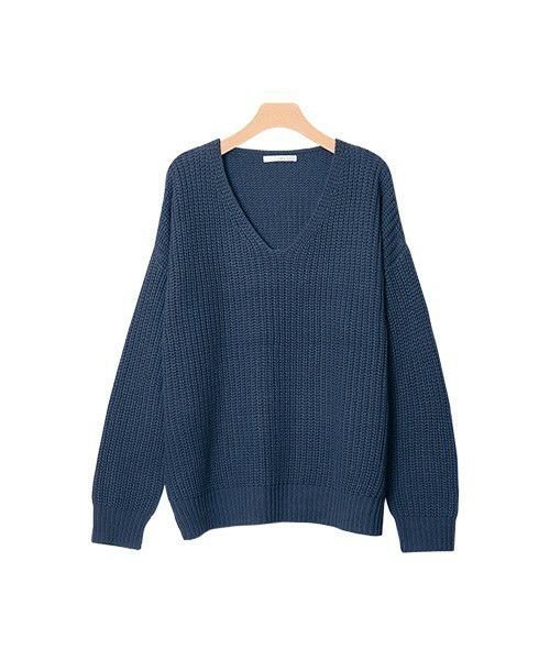 【ピエロ/Pierrot】の選べる2丈2ネックデザイン畦ニット インテリア・キッズ・メンズ・レディースファッション・服の通販 founy(ファニー) 　ファッション　Fashion　レディースファッション　Ladies' Fashion Online　トップス・カットソー　Tops/Tshirt　ニット　Knit Tops　プチプライス・低価格　Affordable　ボトム　Bottom　ミドル　Middle　ルーズ　Loose　ロング　Long　畦　Ridge　ネイビー|ID: prp329100004596398 ipo3291000000032664252
