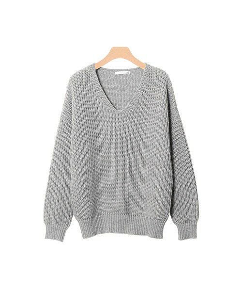【ピエロ/Pierrot】の選べる2丈2ネックデザイン畦ニット インテリア・キッズ・メンズ・レディースファッション・服の通販 founy(ファニー) 　ファッション　Fashion　レディースファッション　Ladies' Fashion Online　トップス・カットソー　Tops/Tshirt　ニット　Knit Tops　プチプライス・低価格　Affordable　ボトム　Bottom　ミドル　Middle　ルーズ　Loose　ロング　Long　畦　Ridge　杢グレー|ID: prp329100004596398 ipo3291000000032664253