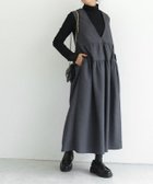 【ピエロ/Pierrot】のふくれジャカードティアードジャンパースカート 157cm / チャコール / M|ID: prp329100004598595 ipo3291000000036127500