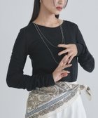 【ピエロ/Pierrot】の【会員優待】 ECLAM 袖シャーリングシアーカットソー ブラック|ID:prp329100004602048