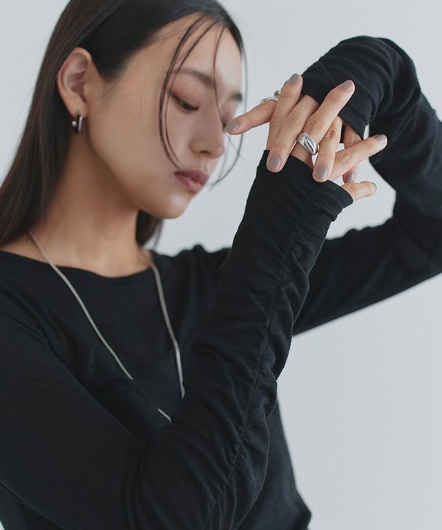 【ピエロ/Pierrot】のECLAM 袖シャーリングシアーカットソー 人気、トレンドファッション・服の通販 founy(ファニー) 　ファッション　Fashion　レディースファッション　Fashion for Women　トップス・カットソー　Cut & Sew Tops　カットソー・ベーシックTシャツ　Cut-and-Sewn Tops / Stretch Tees & Basics　インナー　Innerwear　キャミワンピース　Cami Dress, Slip Dress　シアー　Sheer, See-Through　シャーリング　Shirring, Ruched　ビスチェ　Bustier, Corset Top　プチプライス・低価格　Affordable / Budget Price　 other-1|ID: prp329100004602048 ipo3291000000034231900