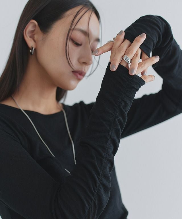 【ピエロ/Pierrot】のECLAM 袖シャーリングシアーカットソー 人気、トレンドファッション・服の通販 founy(ファニー) 　ファッション　Fashion　レディースファッション　Fashion for Women　トップス・カットソー　Cut & Sew Tops　カットソー・ベーシックTシャツ　Cut-and-Sewn Tops / Stretch Tees & Basics　インナー　Innerwear　キャミワンピース　Cami Dress, Slip Dress　シアー　Sheer, See-Through　シャーリング　Shirring, Ruched　ビスチェ　Bustier, Corset Top　プチプライス・低価格　Affordable / Budget Price　 other-1|ID: prp329100004602048 ipo3291000000036296363