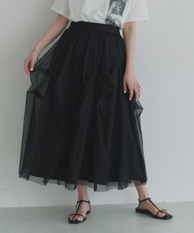 【ピエロ/Pierrot】 ECLAM タックデザインチュールスカート人気、トレンドファッション・服の通販 founy(ファニー) ファッション Fashion レディースファッション Fashion for Women スカート Skirts 送料無料 Free Shipping 2025年 2025 2025春夏・S/S Spring/Summer 2025 SS25 エアリー Airy Texture コンパクト Compact, Small Size チュール Tulip, Tulip Motif プチプライス・低価格 Affordable / Budget Price |ID:prp329100004602052