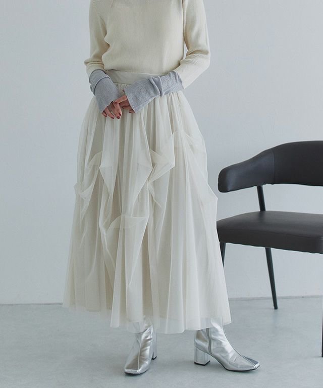 【ピエロ/Pierrot】のECLAM タックデザインチュールスカート インテリア・キッズ・メンズ・レディースファッション・服の通販 founy(ファニー) ファッション Fashion レディースファッション Fashion for Women スカート Skirts エアリー Airy Texture コンパクト Compact, Small Size チュール Tulip, Tulip Motif プチプライス・低価格 Affordable / Budget Price 163cm / オフホワイト / M|ID: prp329100004602052 ipo3291000000034231905
