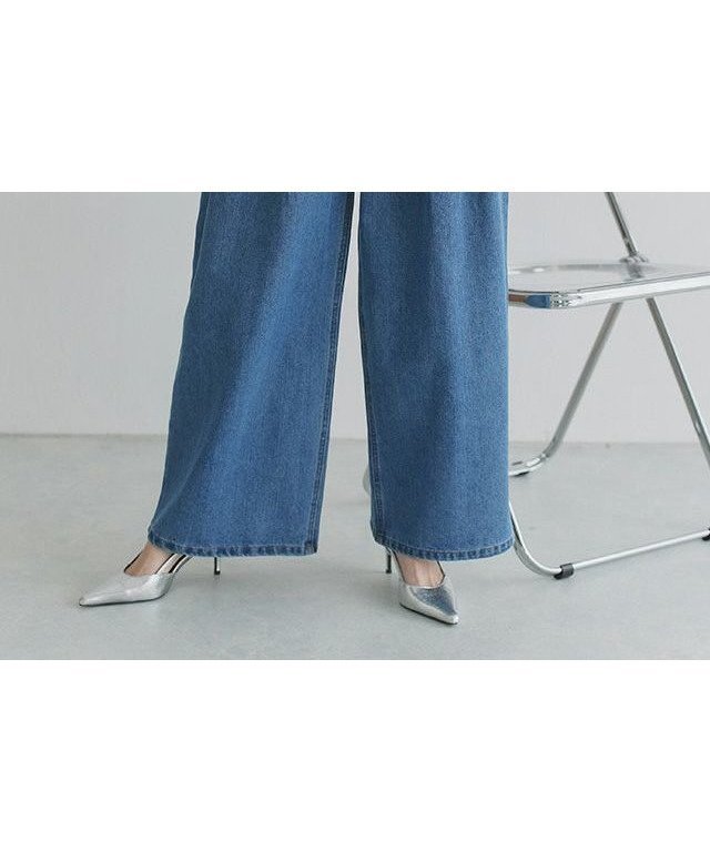 【ピエロ/Pierrot】のECLAM タックデザインデニムパンツ インテリア・キッズ・メンズ・レディースファッション・服の通販 founy(ファニー) 　ファッション　Fashion　レディースファッション　Fashion for Women　パンツ　Pants & Trousers　デニムパンツ・ジーンズ・美脚デニム　Denim Jeans & Pants　送料無料　Free Shipping　2025年　2025　2025春夏・S/S　Spring/Summer 2025 SS25　トレンド　Trend, Trending Now　フロント　Front, Front Design　プチプライス・低価格　Affordable / Budget Price　リラックス　Relax, Relaxed Fit　ワイド　Wide, Wide Fit　166cm / ブルー / M|ID: prp329100004602054 ipo3291000000032720756
