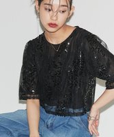 【ピエロ/Pierrot】のECLAM スパンコールクロップドブラウス 人気、トレンドファッション・服の通販 founy(ファニー) ファッション Fashion レディースファッション Fashion for Women トップス・カットソー Cut & Sew Tops シャツ・ブラウス・オフィスカジュアル Elegant Blouses & Button-Ups 送料無料 Free Shipping 2025年 2025 2025春夏・S/S Spring/Summer 2025 SS25 クロップド Cropped, Short Length シンプル Simple, Minimal スタイリッシュ Stylish, Fashionable スパンコール Sequins, Sequin Embellishment デニム Denim, Jeans Material プチプライス・低価格 Affordable / Budget Price |ID:prp329100004602059