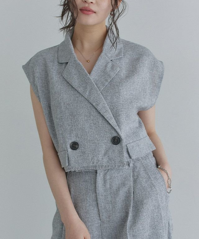 【ピエロ/Pierrot】のECLAM サマーツイードショートジャケット インテリア・キッズ・メンズ・レディースファッション・服の通販 founy(ファニー) 　ファッション　Fashion　レディースファッション　Fashion for Women　アウター　Coat / Outerwear Collection　レディースジャケット・軽アウター　Jackets　2025年　2025　2025春夏・S/S　Spring/Summer 2025 SS25　おすすめ　Recommended / Our Picks　キャミソール　Camisole, Spaghetti Strap Top　コンパクト　Compact, Small Size　サマー　Summer, Summer Style　ショート　Short, Short Length　ジャケット　Jacket, Outerwear　セットアップ　Set-Up, Coordinated Outfit　タンク　Tank Top, Sleeveless Top　ツイード　Twill, Twill Weave　テーラード　Tailored, Tailored Fit　バランス　Balance, Style Balance　フォルム　Silhouette, Form　プチプライス・低価格　Affordable / Budget Price　166cm / グレー / F|ID: prp329100004602064 ipo3291000000032720817