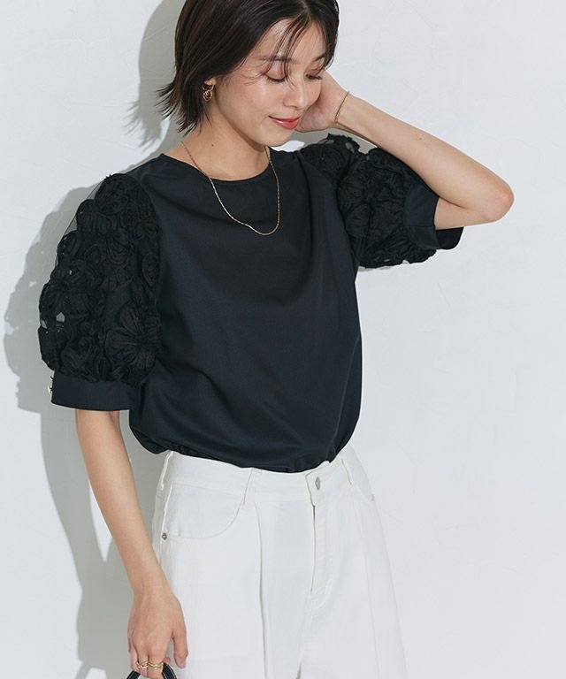 【ピエロ/Pierrot】のフラワーコードレースブラウス インテリア・キッズ・メンズ・レディースファッション・服の通販 founy(ファニー) https://founy.com/ ファッション Fashion レディースファッション Fashion for Women トップス・カットソー Cut & Sew Tops シャツ・ブラウス・オフィスカジュアル Elegant Blouses & Button-Ups おすすめ Recommended / Our Picks スリーブ Sleeve, Long Sleeve / Short Sleeve デニム Denim, Jeans Material トレンド Trend, Trending Now プチプライス・低価格 Affordable / Budget Price レース Lace, Lace Fabric エレガント 上品 Elegant |ID: prp329100004605052 ipo3291000000033887203