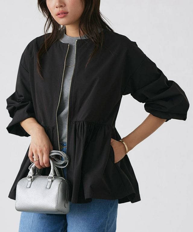 【ピエロ/Pierrot】のヘムフレアノーカラーブルゾン 人気、トレンドファッション・服の通販 founy(ファニー) 　ファッション　Fashion　レディースファッション　Fashion for Women　アウター　Coat / Outerwear Collection　レディースジャケット・軽アウター　Jackets　ブルゾンジャケット・スポーティアウター　Blouson Jackets　インナー　Innerwear　シンプル　Simple, Minimal　フェミニン　Feminine, Girly　フレア　Flare, Flared　ブルゾン　Blouson, Bomber Jacket　プチプライス・低価格　Affordable / Budget Price　人気　Popular, Best Seller　 other-1|ID: prp329100004609314 ipo3291000000033515114
