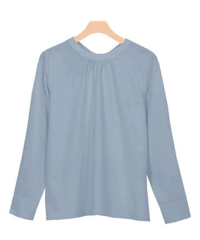 【ピエロ/Pierrot】の2wayハイネックリボンブラウス インテリア・キッズ・メンズ・レディースファッション・服の通販 founy(ファニー) 　ファッション　Fashion　レディースファッション　Fashion for Women　トップス・カットソー　Cut & Sew Tops　シャツ・ブラウス・オフィスカジュアル　Elegant Blouses & Button-Ups　カフス　Cuff Design　シンプル　Simple, Minimal　スリーブ　Sleeve, Long Sleeve / Short Sleeve　ドット　Polka Dot, Dot Pattern　フェミニン　Feminine, Girly　プチプライス・低価格　Affordable / Budget Price　リボン　Ribbon, Bow　無地　Plain, Solid Color　無地/スモークブルー|ID: prp329100004610064 ipo3291000000032979490