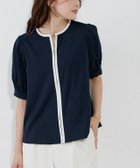 【ピエロ/Pierrot】の2way配色ボリューム袖ブラウス 人気、トレンドファッション・服の通販 founy(ファニー) ファッション Fashion レディースファッション Fashion for Women トップス・カットソー Cut & Sew Tops シャツ・ブラウス・オフィスカジュアル Elegant Blouses & Button-Ups とろみ Fluid, Flowy Fabric フロント Front, Front Design プチプライス・低価格 Affordable / Budget Price エレガント 上品 Elegant thumbnail 166cm / ネイビー×オフホワイト / M|ID: prp329100004616232 ipo3291000000035481188