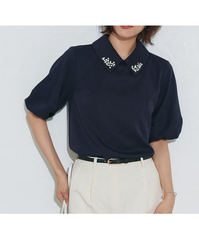 【ピエロ/Pierrot】のビジュー付き構築袖ブラウス 人気、トレンドファッション・服の通販 founy(ファニー) 　ファッション　Fashion　レディースファッション　Fashion for Women　トップス・カットソー　Cut & Sew Tops　シャツ・ブラウス・オフィスカジュアル　Elegant Blouses & Button-Ups　送料無料　Free Shipping　2025年　2025　2025春夏・S/S　Spring/Summer 2025 SS25　おすすめ　Recommended / Our Picks　シンプル　Simple, Minimal　ダウン　Down, Puffer　バランス　Balance, Style Balance　ビジュー　Bijou, Jewel-like Accent　プチプライス・低価格　Affordable / Budget Price　エレガント 上品　Elegant　 other-1|ID: prp329100004618667 ipo3291000000033113084