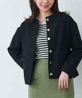 【ピエロ/Pierrot】のツイードノーカラージャケット 人気、トレンドファッション・服の通販 founy(ファニー) ファッション Fashion レディースファッション Fashion for Women アウター Coat / Outerwear Collection レディースジャケット・軽アウター Jackets ノーカラージャケット / シンプル上品コーデ Collarless Jackets ツイード Twill, Twill Weave プチプライス・低価格 Affordable / Budget Price エレガント 上品 Elegant |ID:prp329100004626681