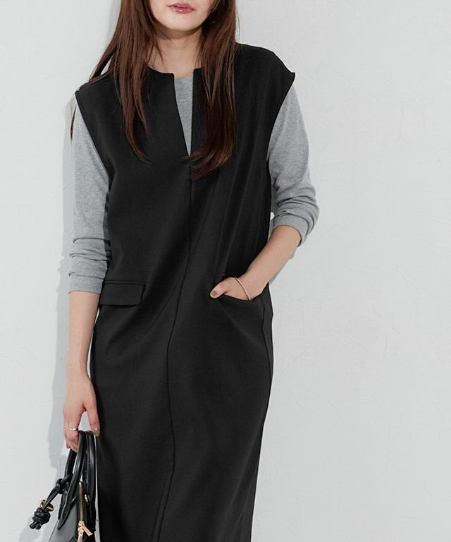 【ピエロ/Pierrot】のキーネックシンプルジャンパースカート インテリア・キッズ・メンズ・レディースファッション・服の通販 founy(ファニー) ファッション Fashion レディースファッション Fashion for Women スカート Skirts エレガント 上品 Elegant シンプル Simple, Minimal ストレッチ Stretch, Stretchy Fabric プチプライス・低価格 Affordable / Budget Price 155cm / ブラック / M|ID: prp329100004626683 ipo3291000000033248726