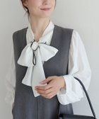 【ピエロ/Pierrot】の柄が選べる2wayリボンギャザーブラウス 163cm / 配色 / オフホワイト×ブラック / M|ID: prp329100004626687 ipo3291000000033248765